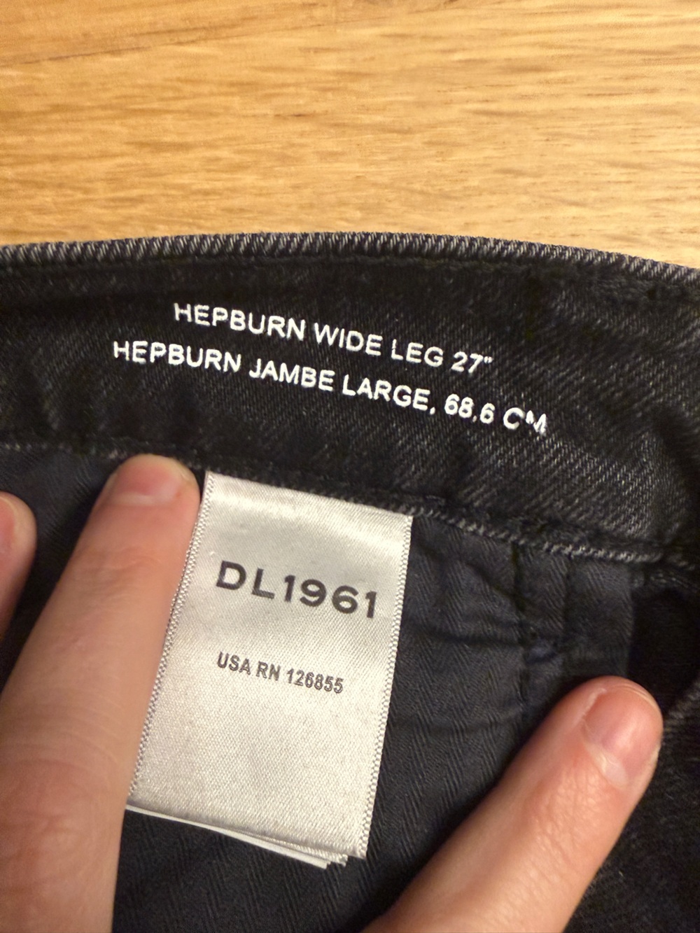 DL1961 Women's Black Wide-Leg Distressed Hem Jeans - Picture 3 of 7